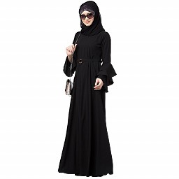 Umbrella abaya with bell sleeves- Black Umbrella abaya with bell sleeves- Black